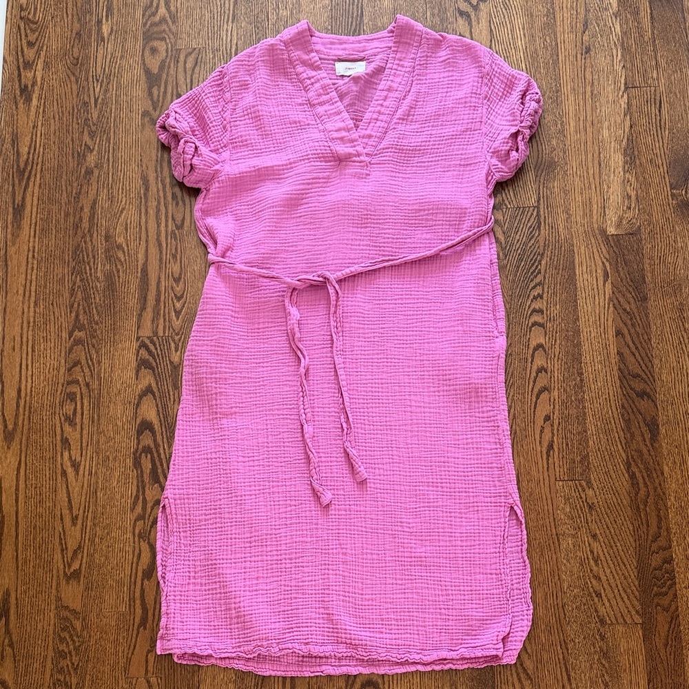 XiRena Pink Cotton Belted Coverup Dress M